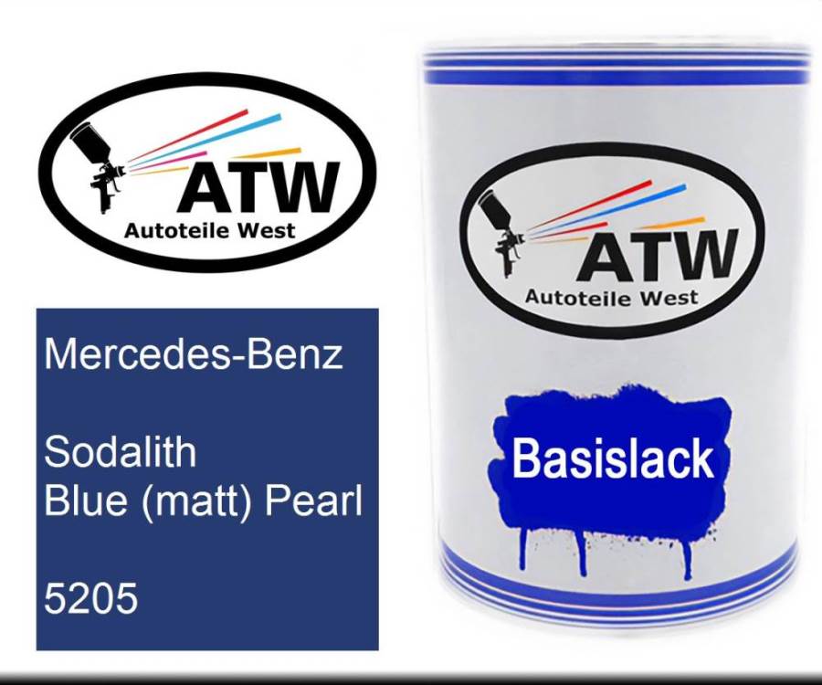 Mercedes-Benz, Sodalith Blue (matt) Pearl, 5205: 500ml Lackdose, von ATW Autoteile West.